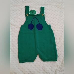 Bobo Choses Green Knit Cherry Romper 18-24 | NWT